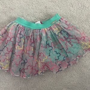 Colorful Tulle Skirt with Embroidered Design